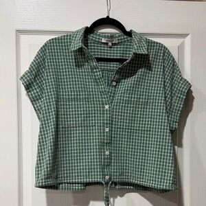 Madewell Green Gingham Shirt